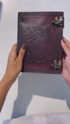 Dragon Design Leather Journal Set of 2 – Coptic Bound Lock Closure
