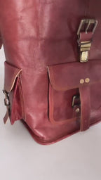 Genuine Goat Leather Backpack – Travel & Laptop Rucksack